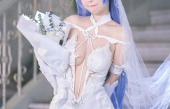 Cosplay：碧蓝航线花园婚纱cos白雪之仪,绝美迷人花嫁 @啊板的猫